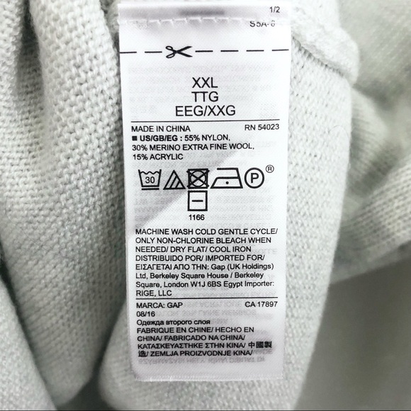 𝅺Gap Rainbow Love Wool Blend Sweater Gray NWT - Picture 9 of 9